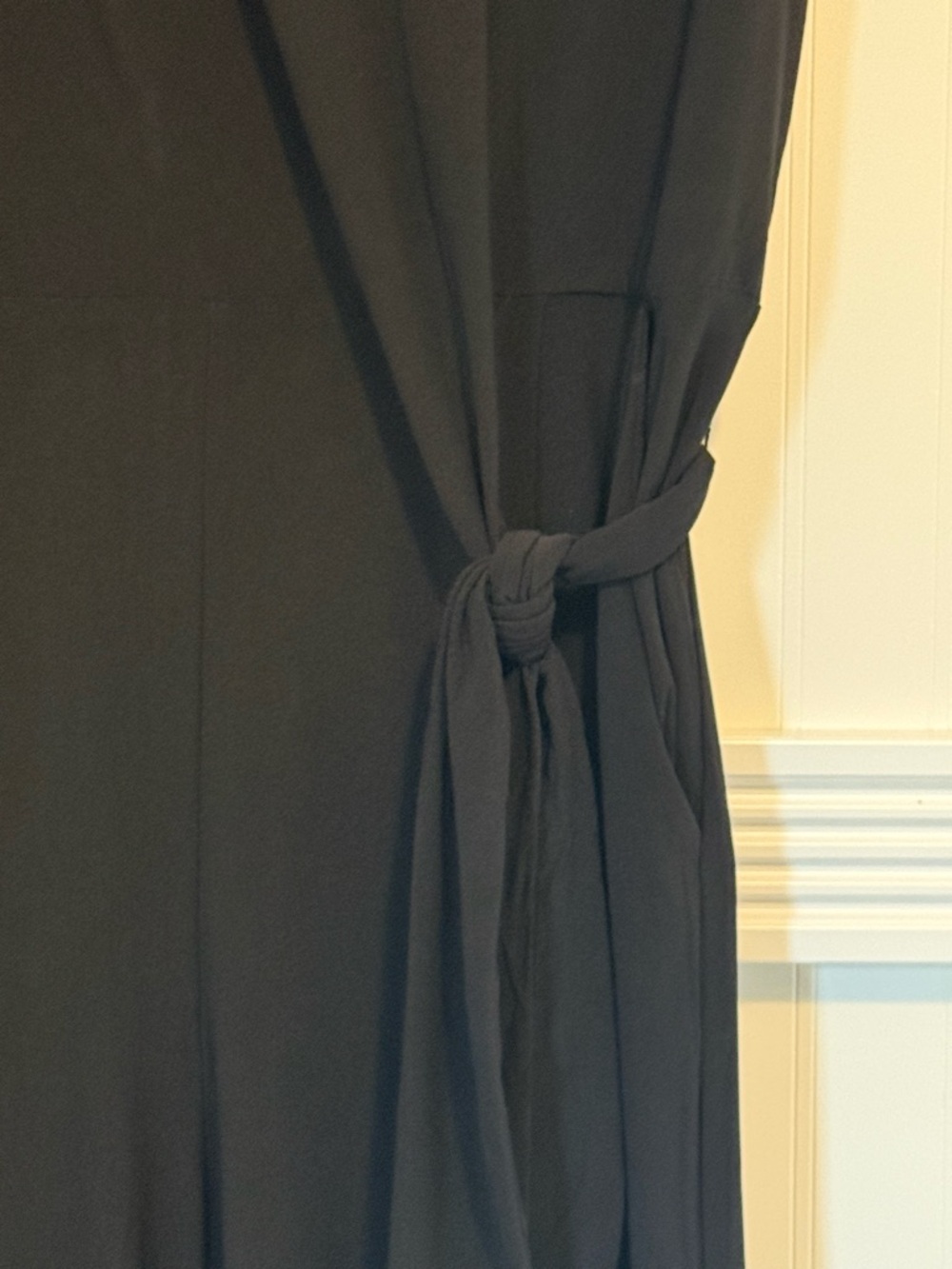 Cato SEDONA IDEAL BLACK Sleeveless side tie Wide-Leg Jumpsuit defined waist - Picture 3 of 9